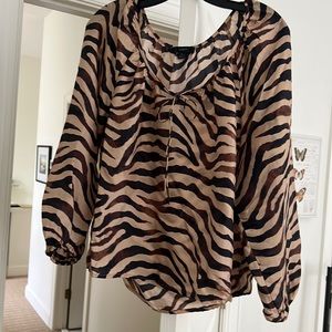 J. Crew Peasant Top animal print